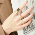 Shangjie OEM Anillo Hip Hop Square ENAMEL LONS LONS ARABIC 18K GOLAD RING JUNELLEY DIETY FASHON LADIES ZIRCON RINGS